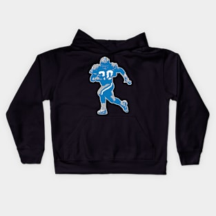 Barry Sanders silhouette art Kids Hoodie